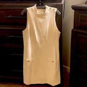 Winter white sleeveless dress